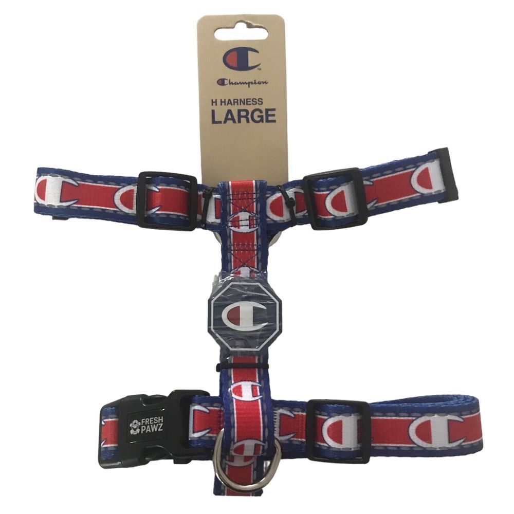 Fresh Pawz Champion C Logo Dogs Adjustable‎ Harness - Red-Blue/Size Large